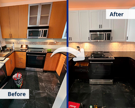 Cabinet Refacing Before and After in Fort Lauderdale