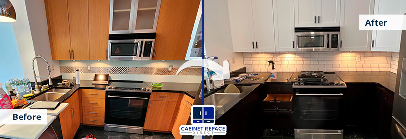 Cabinet Refacing Before and After in Fort Lauderdale